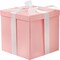 Medium Pink Birthday Gift Box with Lid, Ribbon & Tissue Paper – Collapsible, 9x9x9 Inches – 1 Pack (Pink)